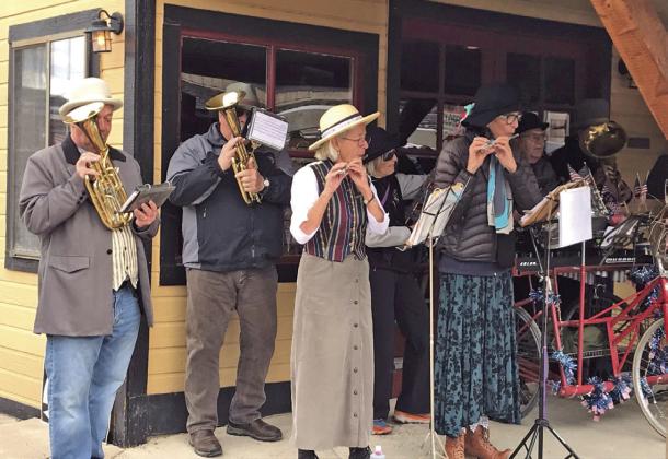The Silverton Brass Band greets the first train of summer. Photo credit Melanie Bergolc