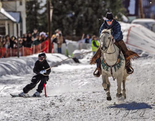 2024 Silverton Skijoring was a packed event with 93 teams. Photo Credit Wesley Berg