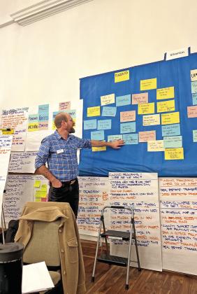 JJ Folsom, Director of Community Builders, working with the team on an action plan for Housing Authority. Photo credit DeAnne Gallegos