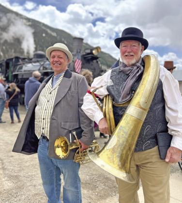 The Silverton Brass Band plays to greet the first train every year, rsun, ain, snow, or wind. Photo credit DeAnne Gallegos