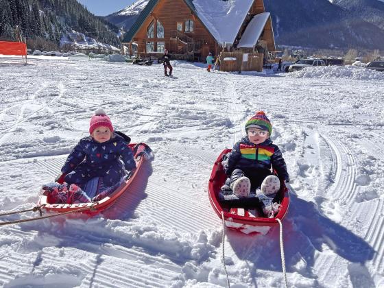Iris Ebelheiser and Wilde Kurzweil at Kendall Ski Area. Photo Credit Hannah Kurzweil