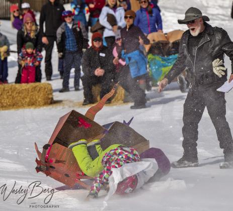 Snowscape cardboard derby spill Photo by Wesley Berg